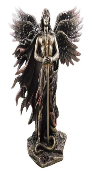 Bronzato Seraphim Sixwing Guardian Angel con spada e serpente grande statua statue statue decorazione per la casa 2112297238253