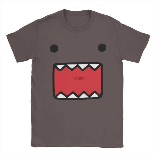 Мужские футболки Domo Kun Doll Face T Roomts Mens Cotton Crack Funt Fit Fuse Shee Tee Tops Tops Adultl2425