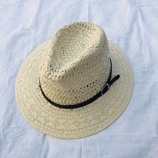 Шляпа Шляпа Шляпа ковша пустые шляпы Str Stry Cowboy Hat Western Beach Weel Sun State Party C Mens 4-Color Summer Jazz Str Hat J240425