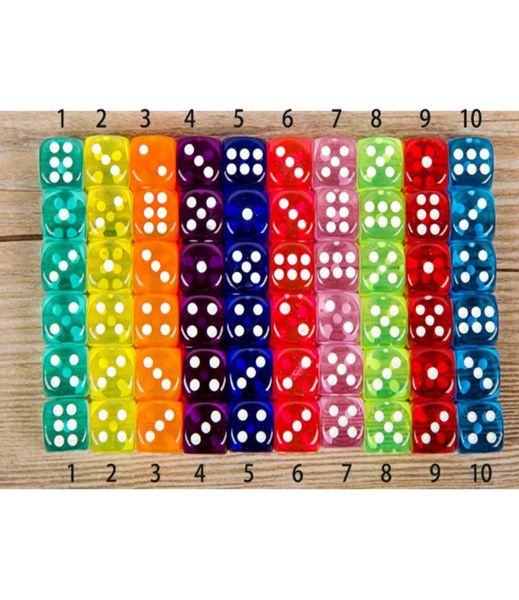 Set di dadi 10 colori di alta qualità da dadi di gioco a 6 lati per giochi per famiglie da festa del club da tavolo dungeons e drago dadi4855946