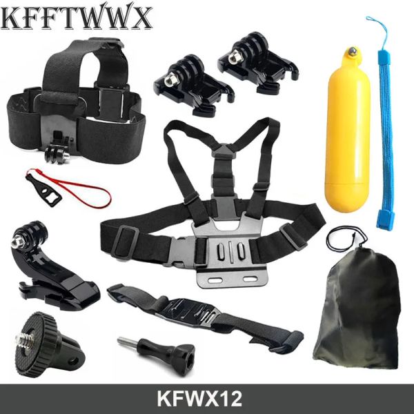 Kit de acessórios de acessórios para o herói GoPro 12 11 10 9 preto 8 7 6 5 4 Yi 4k SJ4000 EKEN H9 AKASO DBPOWER STRAP TRIPOD MOUNT GO PRO 9 CAMANA CÂMERA 9