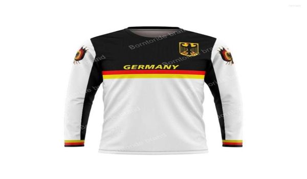 Jackets de corrida Alemanha Motocicleta Jersey Men Manga Longa Moto XC GP Mountain Bike para Motocross MX DH BMX MTB CAMIS