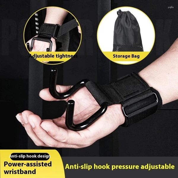 Handgelenksunterstützung Horizontaler Stab Klamte Assist Haken für Männer und Frauenfitnessschutz Hard Pull Anti Slip Double Gurt