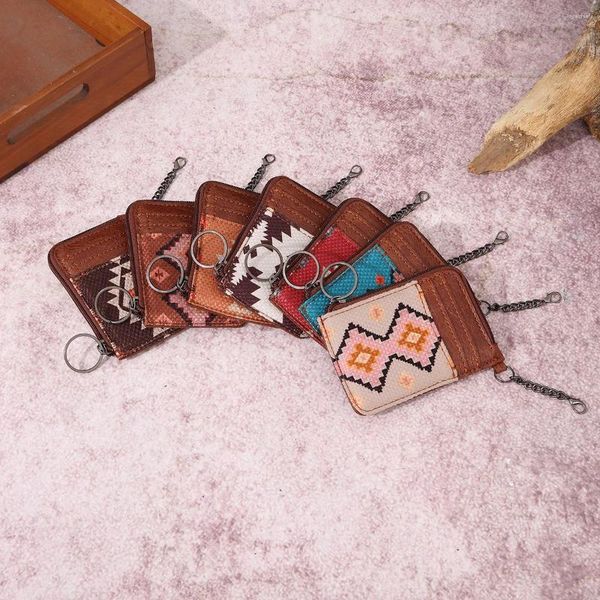 Кошельки ретро хлопок и напечатанные западные женские кошельки богемная сумка для карты ручной монета кошелек