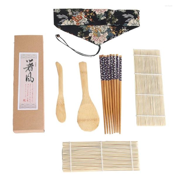 Geschirrsets 7 PCs Bamboo Picks Küchenwerkzeug Japanische Stöcke Holz Maquina Sushi-Stäbchen