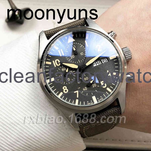 IwCity Luxury Brand Watch Designer Männer Luminous Luxury High Version Reproduktion wasserdichte Uhren für Männer Mechanik Armbandwatch Kämpfer 3777 Pilot Top Timing