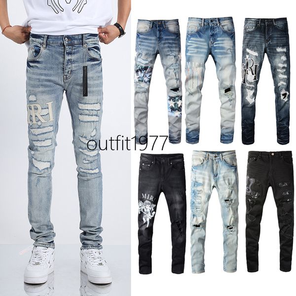 Mann Jeans Designer Jeans Purple Jeans Marke Skinny Ksubi Jeans Slim Fit Luxury Loch zerrissene Bikerhose