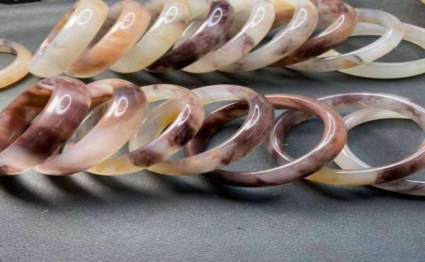 Armreifen 100 natürliche Xinjiang Gold Seide Jade Armband Handgeschnitzte Smaragd Frauen Real Armbänder Juwely4205014