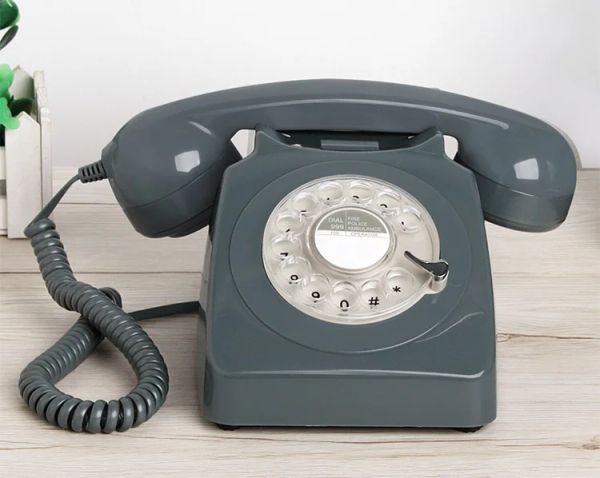 Aksesuarlar Kablolu Telefon Rotary Dial Wool Telefon Turuncu Antika Eski Moda Ev Telefon Klasik Vintage Telefonlar En İyi Ev Hediyesi