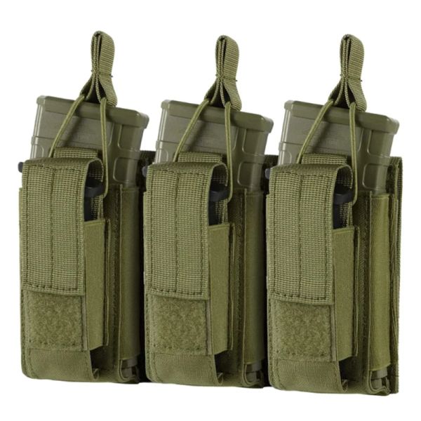 Holsters Tactical MOLLE MOLLINE Porta del caricatore MOLLE Open Top Top Doppio Triplo Fucile Pistol Carrier per M4 M16 Ak Ar Glock M1911 9MM