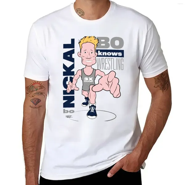 Polos masculinos Bo Nickal Wrestling Cartoon Camiseta