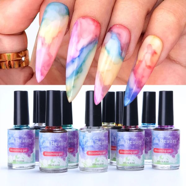 KITS 12pcs 15ml ad acquerello inchiostro fiorente smalto gel set colore Effetto di fumo Design Nail arnee gel vernici per gel