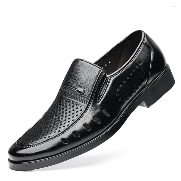 Sapatos casuais Mazefeng Men Summer Patent Leather Mens Mocassins Hollow Out Breathable Slip On Driving