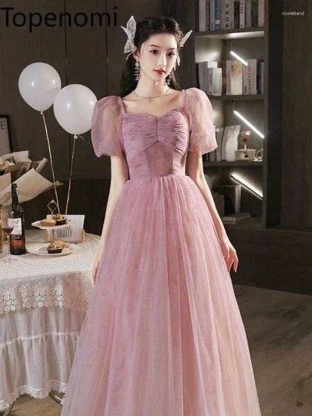 Abiti per feste Topenomi Princess Prom 2024 Elegante manica con piumino in vita alta abito da notte a un abito Quinceanera dolce