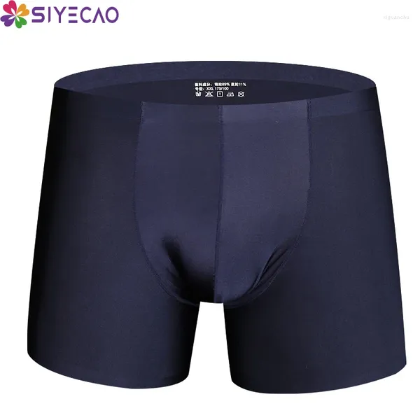 Underpants boxers homens roupas íntimas gelo de seda de seda respirável shorts