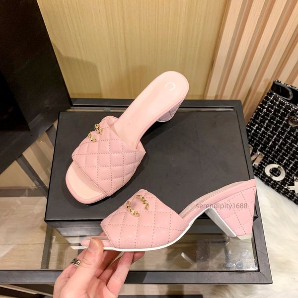 Scarpe da donna France Summer Diamond Slifors Squadra Slide poco profondo Designer di lusso di alta qualità Nome banda di sandalo a scacchi