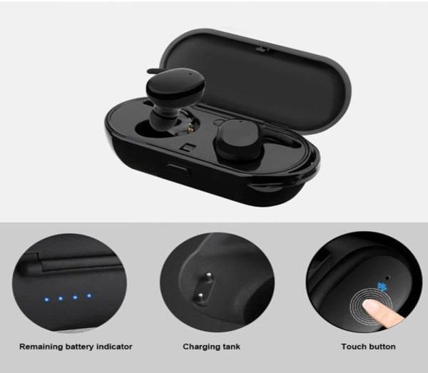 T2C TWS Wireless Mini Bluetooth наушники сотового телефона для смарт -мобильных телефонов стереоушники спортивные уш