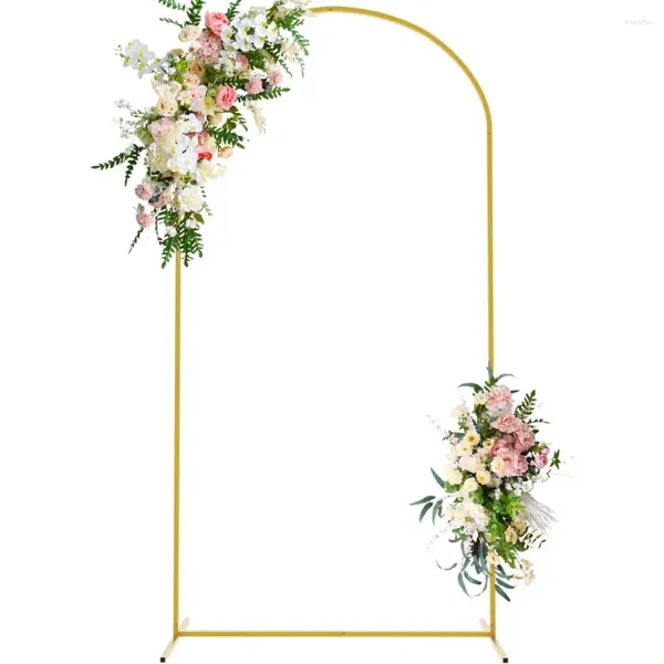 Decoração de festa arco de casamento stand 7,2 pés quadrados metal de ouro para aniversário de cerimônia