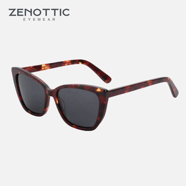 Óculos de sol Zenótica 2023 óculos de sol retro polarizados para feminino Retro Shadow 100% Proteção UV Moda de gato Olhos de olho de olho de sol os óculos de sol Tren J240423