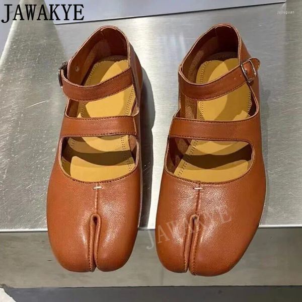 Casual Schuhe Schnalle -Gurt Split Zehenladungsmotiven echte Leder -Tabi Designer -Marke Ladies Comfort Women 2024