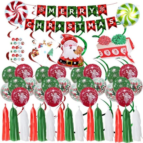 Flaschen Red Green Christmas Ballon Kit Frohe Banner für DIY Fenster Hintergrunddekoration