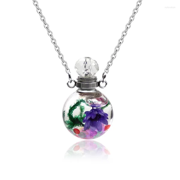 Anhänger Halskette 1pc 16mm Glasball Cremation Asche Hülle Halter Urn Halskette für Ashes Memorial Keepsake Jewelry