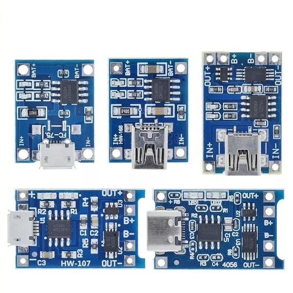 TP4056 +Funções duplas de proteção 5V 1A Micro USB 18650 Módulo de carregamento de carregamento de bateria de lítio