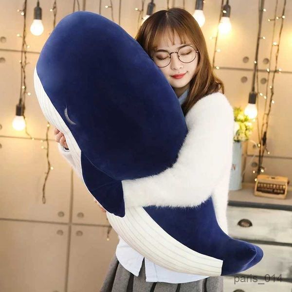 Animais de pelúcia de pelúcia de 25 cm de baleia azul gigante de animais de pelúcia abraçando travesseiro macio Toy Toy Home Furnishings Sofá Cushion Cushion Presente de aniversário Presente de aniversário