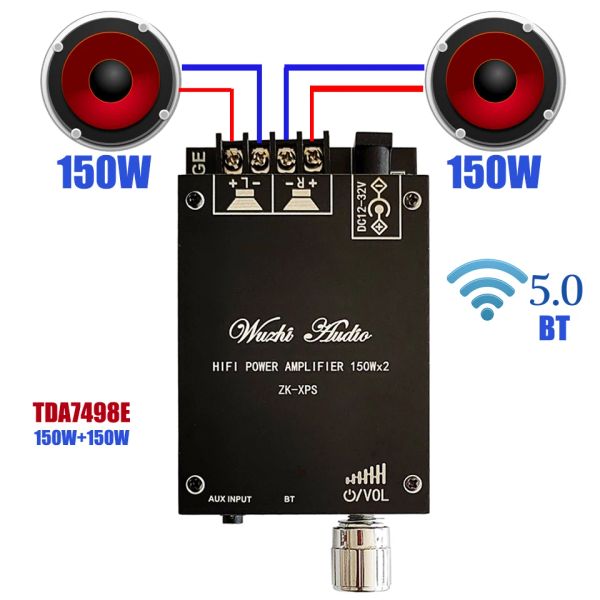 Усилитель 2*100W TDA7498E Audio Power усилитель BluetoothCompatible 5.0 Stereo Hifi Class D Цифровой домашний театр Aux Music Amp