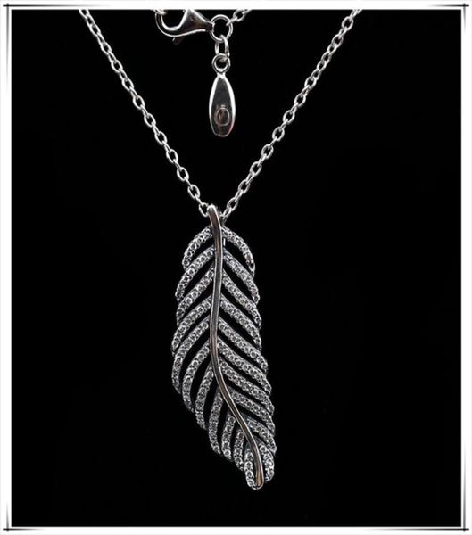 Vita di piuma glitter 925 Sterling Silver per P Gioielli Collana di donne eleganti di alta qualità con scatola originale 276379331