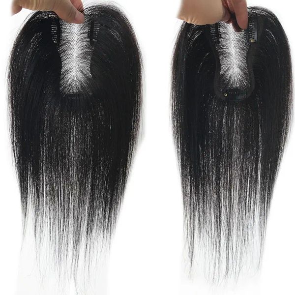 Toppers pizzo svizzero peli umani 8x11 cm Hairtopies 2 clip in peli dritti toupee per donne volume per la perdita di capelli delicata