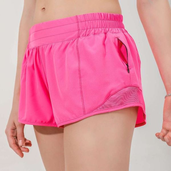 Roupas de ioga feminina shorts alinhados de alto nível 2,5 polegadas L-81 Exercício de cintura alta perneiras curtas calças ginástica fitness meninas que executam calças adultas elásticas