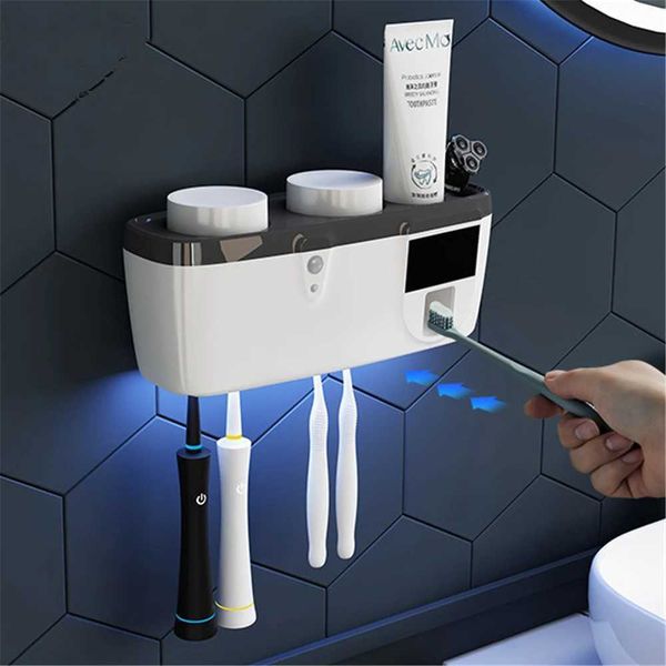 Zahnbürstenhalter Solar UV Zahnbürstenhalter mit Zahnpolsterdispenser Haushaltswanzmaschine Keine Zahnbürste Aufbewahrungsbox Badezimmer Zubehör Set 240426