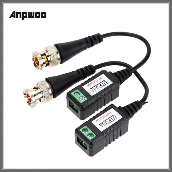 NEU 2024 2PCS High Definition AHD HD CVI HDTVI BNC an UTP Cat5 Video Balun Passive Transceiver Adapter Transmitter 300m LCC Anpwoo 202Afor