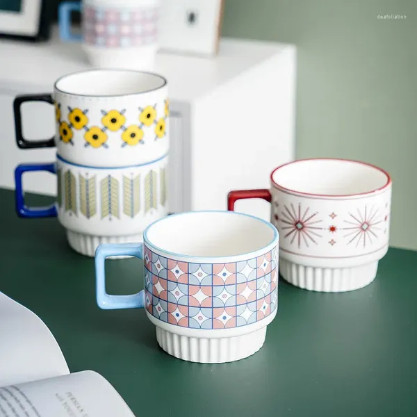 Кружки сетка красная ins ind wind nordic ceramic Milk Mark Stacked Cup Cup Creative Home Water Simple Coffee кружка