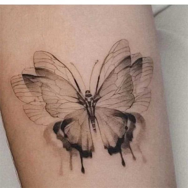 Tattoo Transfer 4pc/Los Klappe der Wings Butterfly temporärer Tattoo wasserdichte Arm -Knöchel weibliche falsche Tattoo Aufkleber Dunkle Kunst Tatoo Temporales 240426