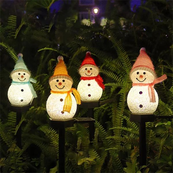 Dekorationen LED Snowman Solar Garden Light Outdoor Grundstock Light Solar Powered Weihnachten Lichter für Weihnachten Rasenhof Dekoration