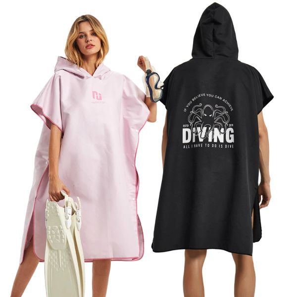 Acessórios HotMango Microfiber Poncho Tonto Surf Beach Dobe Mudança de banheira com capuz, atividades de esportes aquáticos, adultos homens homens crianças