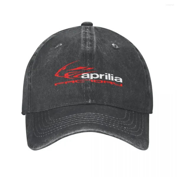 Caps de bola Aprilia Racing Baseball Cap for Men Mulheres Denim angustiado Lavado Snapback Hat Motocross Todas as estações Chapéus de viagem