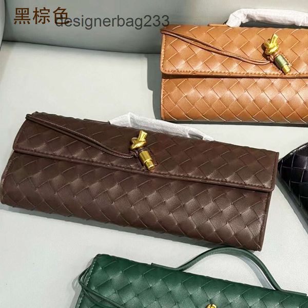 Woven Cross Lady 2024 Lock New Purse Single French Botegas Clutch Hardware Venets Buckle Diagonal Bolsa ANDIAMO LONGO ombro mulheres bolsas feitas à mão H8MB