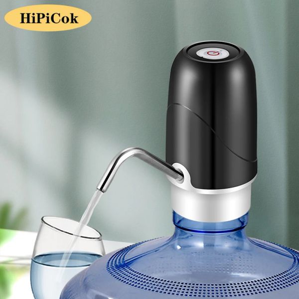 Distributore Pompa per bottiglia d'acqua hipicok 19 litri Acqua Distribuzione USB Pompa ad acqua ricaricabile ricaricabile bottiglia di bere automatica automatica