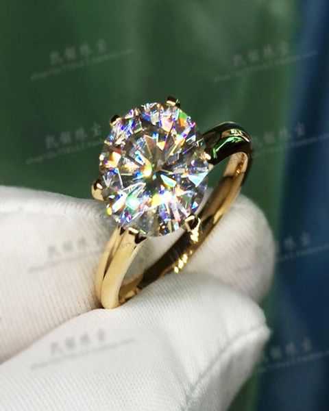 Anel de cor de ouro 18k com carimbo de 18krgp Solitaire 20ct Zirconia Diamond Wedding Band S925 SREBRO RINGS PARA MULHERES6891761
