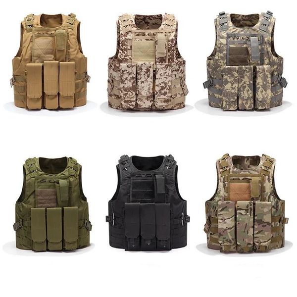 Descarregamento tático Airsoft Hunting Molle Vest Soldado Militar Combate Vest Exército Camuflagem Tiro Colete 240408