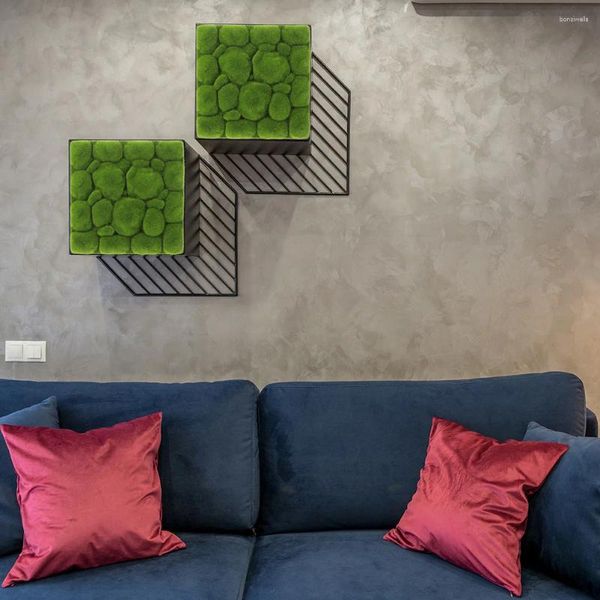 Flores decorativas 2 PCS Plants Artificial Moss Board Screat Screat Foam Wall Ornament Micro Scene Scene Garden