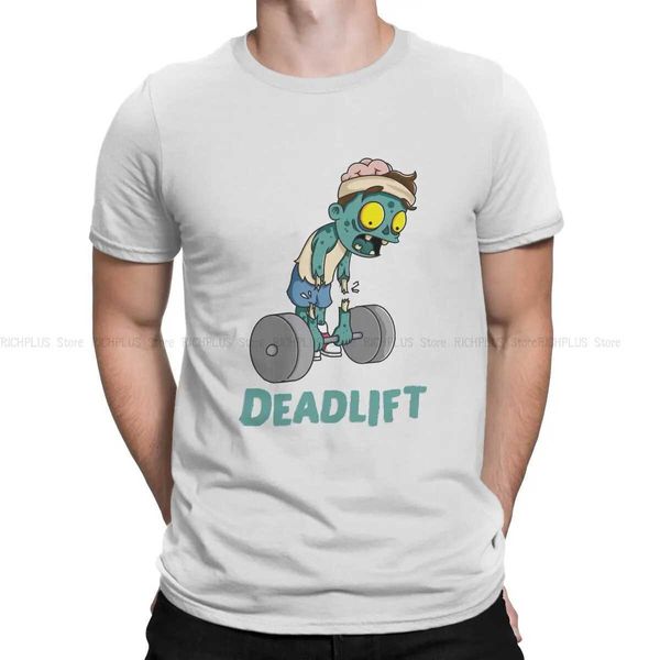 T-shirt maschile Bodybuilding Pumping Gym Muscle Training CrossFit Nuovo maglietta per uomini Funny Workout Zombie Deadlift Round Collar Thirt T240425