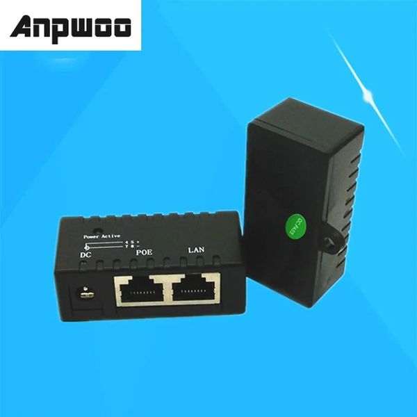 AnpWoo 10/100 MBP POE DC POE DC su Ethernet RJ45 Adattatore a parete splitter iniettore POE per la rete AP telecamera IP.