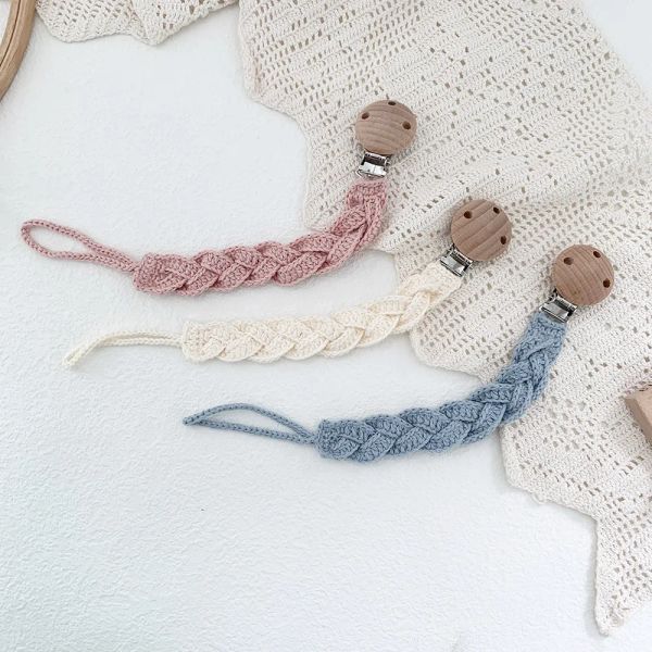 Аксессуары Macrame Pacifier Clip Стильный хлопковый веревочный плетенный конопляный конопля Baby Bead Beech Soother Clips