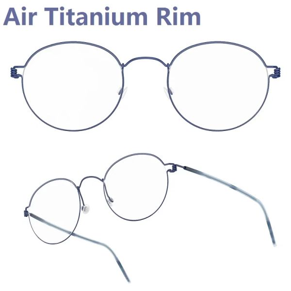Rahmen Gläser Rahmen Männer Air Titanium Rand Schraubless Brille Brille Frauen Morten Rundquadrat Oval Dänemark Marke Korean Design Neu