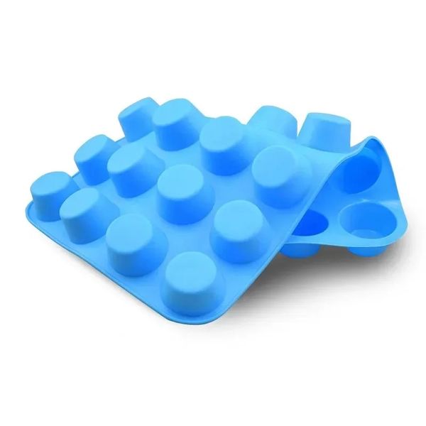 Novo molde de cozimento de silicone sem cupes de 24 cupes para muffins, cupcakes e mini bolos de assadeira acessórios de cozinha de pan de cozinha silicone