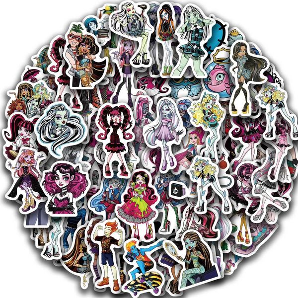 Tattoo Transfer 70pcs Riman Monster High School Graffiti Sticker Pack für Fahrrad Computer Notebook Auto Kühlschrank Persönlichkeit Aufkleber 240426